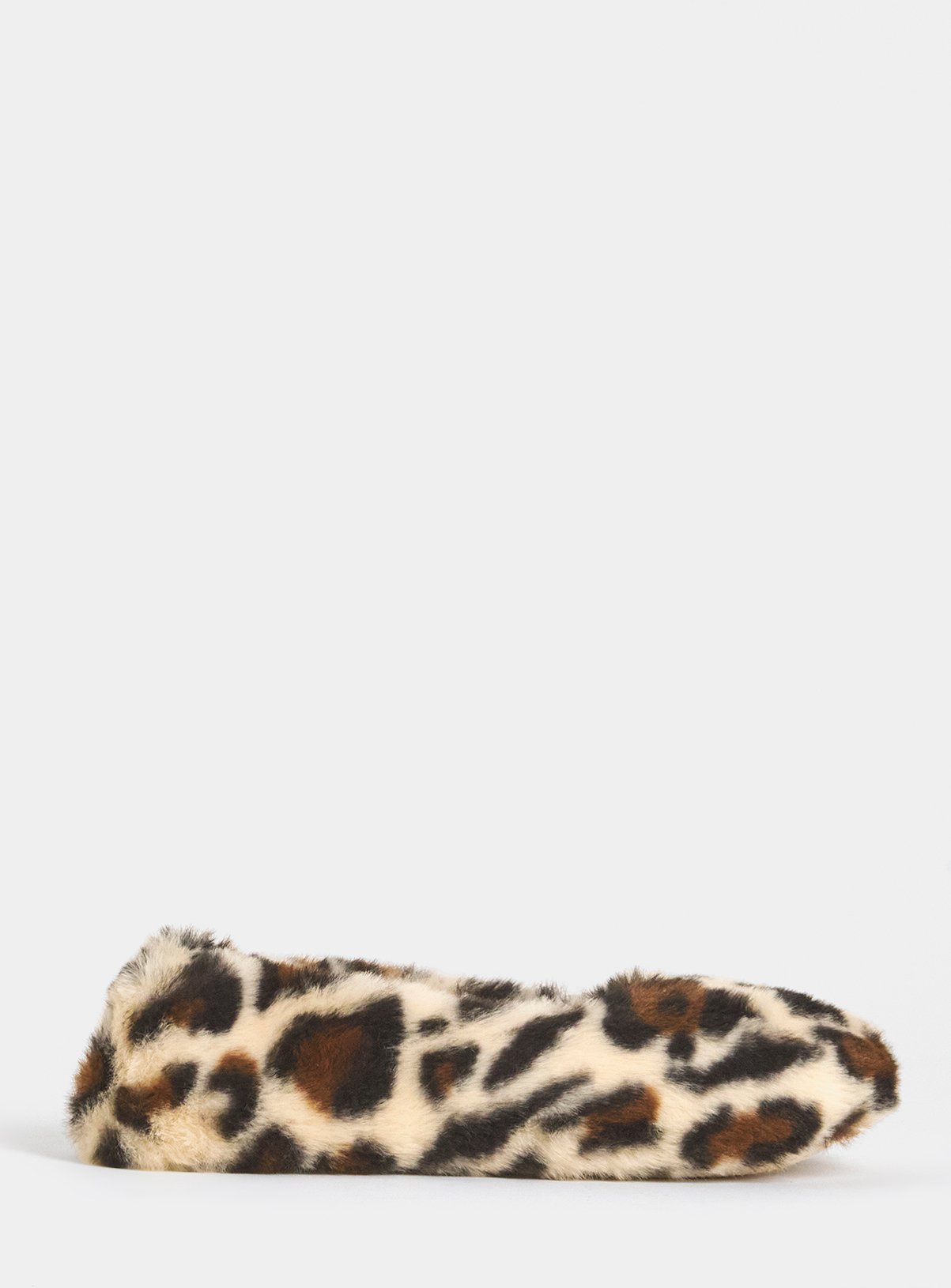 SIMPLY BE Leopard Print Fluffy Ballerina Slipper Wide Fit M - Image 3 thumbnail